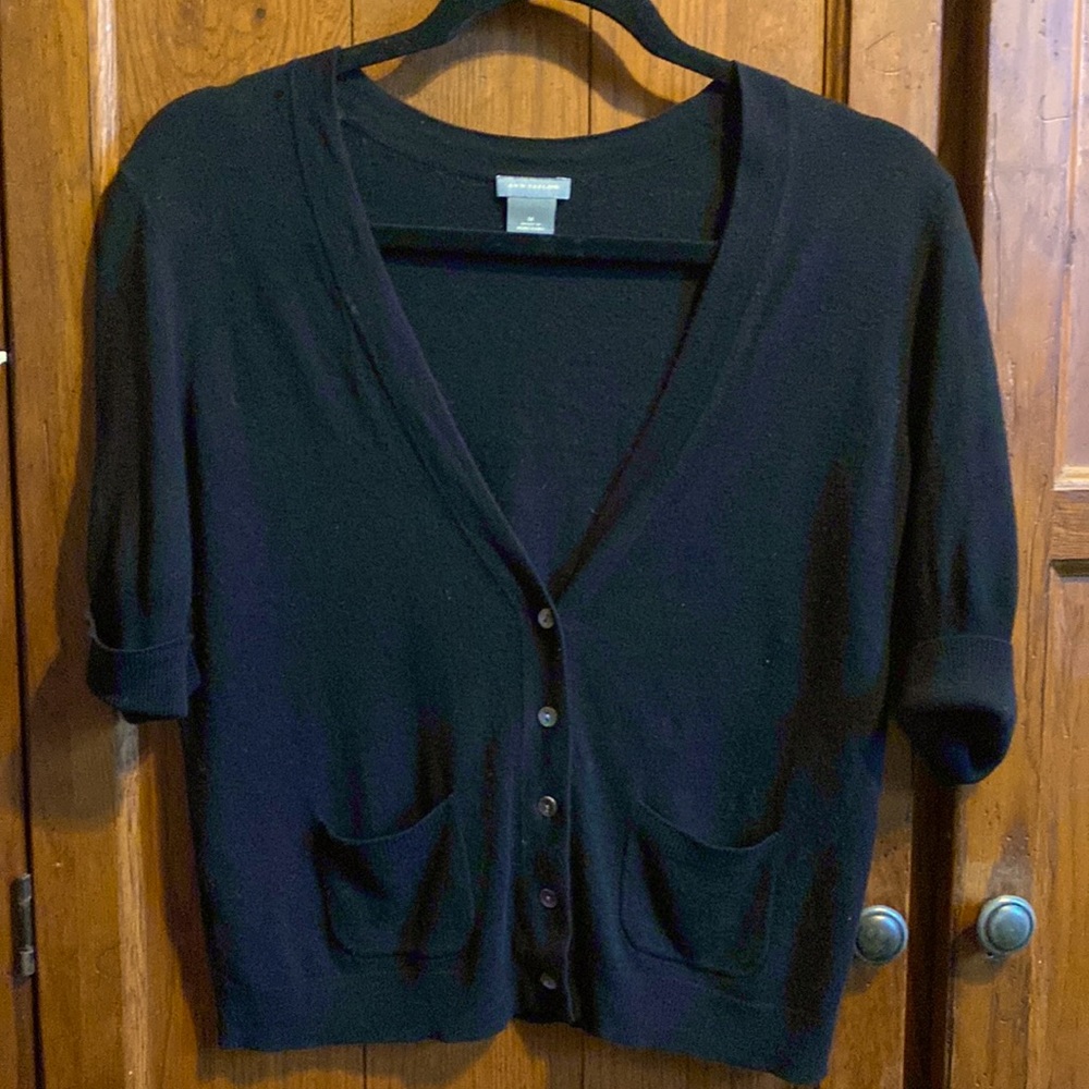 Ann Taylor cropped button front sweater